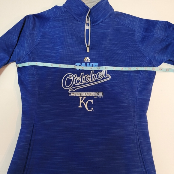 NWT  Majestic Fan Fashion Women's S   KC Royals  Sweatshirt   Top   Blue - Picture 5 of 11
